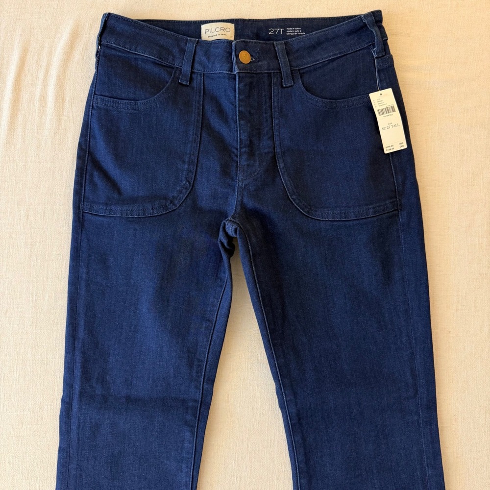 Pilcro Low-Rise Icon Flare Jeans Womens 27 Tall Blue Denim NWT - Picture 9 of 11
